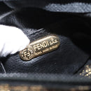 FENDI Zucca Canvas Chain Shoulder Bag Brown Black gold Auth 150754-11