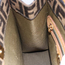 FENDI Zucca Canvas Hand Bag Black Brown Auth 150755-21