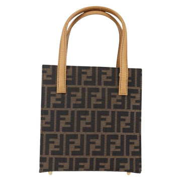FENDI Zucca Canvas Hand Bag Black Brown Auth 150755 - 0