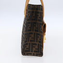 FENDI Zucca Canvas Hand Bag Black Brown Auth 150755-3