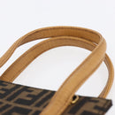FENDI Zucca Canvas Hand Bag Black Brown Auth 150755-8