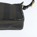 FENDI Pecan Canvas Shoulder Bag PVC Black Brown Auth 150756-11