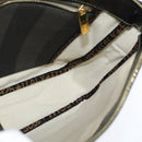 FENDI Pecan Canvas Shoulder Bag PVC Black Brown Auth 150756-16