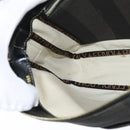 FENDI Pecan Canvas Shoulder Bag PVC Black Brown Auth 150756-17