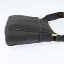 FENDI Pecan Canvas Shoulder Bag PVC Black Brown Auth 150756-5