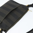 FENDI Pecan Canvas Shoulder Bag PVC Black Brown Auth 150756-6
