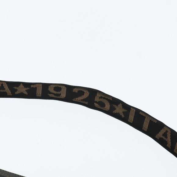 FENDI Pecan Canvas Shoulder Bag PVC Black Brown Auth 150756