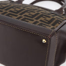 FENDI Zucca Canvas Hand Bag Black Brown Auth 150763-12