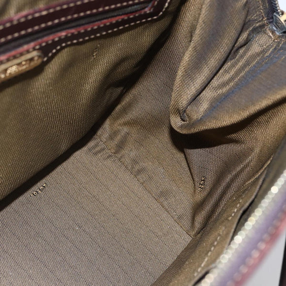 FENDI Zucca Canvas Hand Bag Black Brown Auth 150763