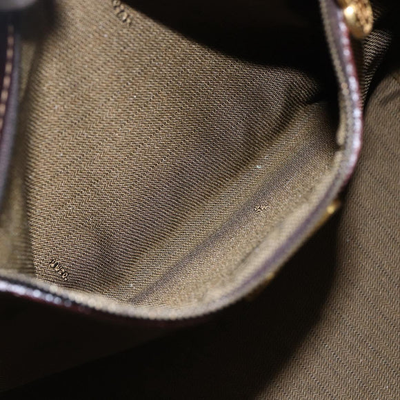 FENDI Zucca Canvas Hand Bag Black Brown Auth 150763