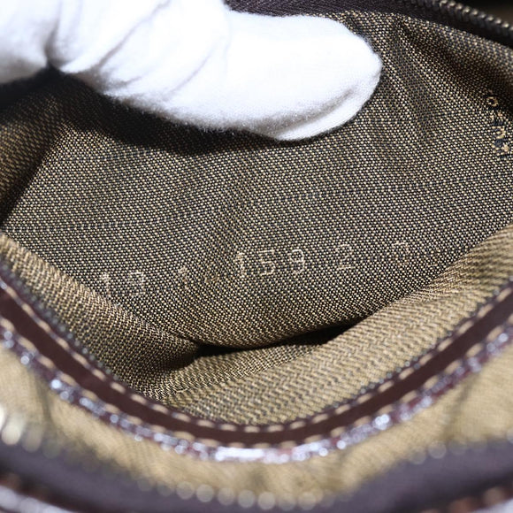 FENDI Zucca Canvas Hand Bag Black Brown Auth 150763