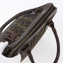FENDI Zucca Canvas Hand Bag Black Brown Auth 150763-6