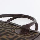 FENDI Zucca Canvas Hand Bag Black Brown Auth 150763-8