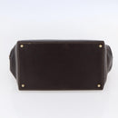 FENDI Zucca Canvas Hand Bag Black Brown Auth 150763-9