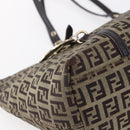 FENDI Zucchino Canvas Tote Bag Beige Gold Auth 150764-12