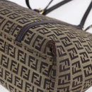 FENDI Zucchino Canvas Tote Bag Beige Gold Auth 150764-13