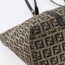 FENDI Zucchino Canvas Tote Bag Beige Gold Auth 150764-14