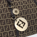FENDI Zucchino Canvas Tote Bag Beige Gold Auth 150764-15