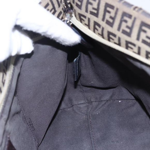 FENDI Zucchino Canvas Tote Bag Beige Gold Auth 150764