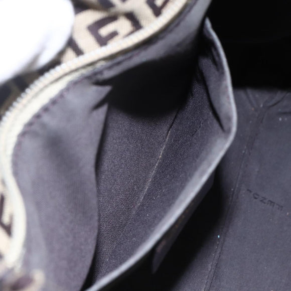 FENDI Zucchino Canvas Tote Bag Beige Gold Auth 150764