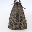 FENDI Zucchino Canvas Tote Bag Beige Gold Auth 150764-4