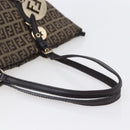 FENDI Zucchino Canvas Tote Bag Beige Gold Auth 150764-8