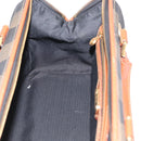 FENDI Pecan Canvas Hand Bag PVC Black Brown Auth 150766-19