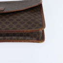 CELINE Macadam Canvas Shoulder Bag PVC Leather Brown Gold Auth 150768-11