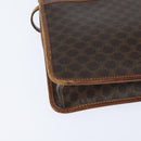 CELINE Macadam Canvas Shoulder Bag PVC Leather Brown Gold Auth 150768-12