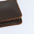 CELINE Macadam Canvas Shoulder Bag PVC Leather Brown Gold Auth 150768-13