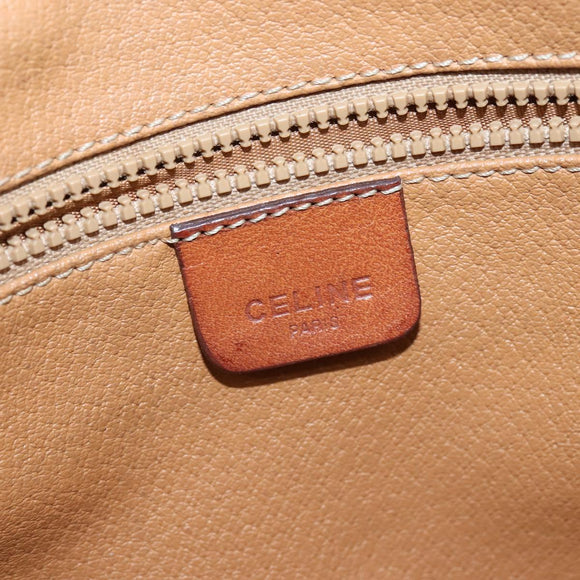 CELINE Macadam Canvas Shoulder Bag PVC Leather Brown Gold Auth 150768