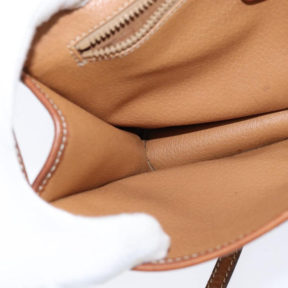 CELINE Macadam Canvas Shoulder Bag PVC Leather Brown Gold Auth 150768