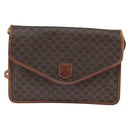 CELINE Macadam Canvas Shoulder Bag PVC Leather Brown Gold Auth 150768-2