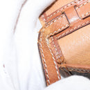 CELINE Macadam Canvas Shoulder Bag PVC Leather Brown Gold Auth 150768-20