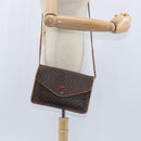 CELINE Macadam Canvas Shoulder Bag PVC Leather Brown Gold Auth 150768-23