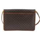 CELINE Macadam Canvas Shoulder Bag PVC Leather Brown Gold Auth 150768-3