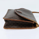 CELINE Macadam Canvas Shoulder Bag PVC Leather Brown Gold Auth 150768-5