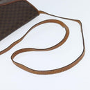 CELINE Macadam Canvas Shoulder Bag PVC Leather Brown Gold Auth 150768-7