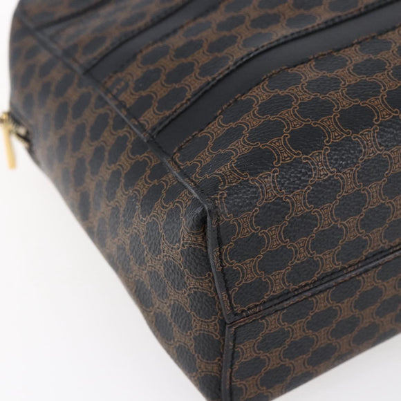 CELINE Macadam Canvas Hand Bag PVC Black Gold Auth 150769