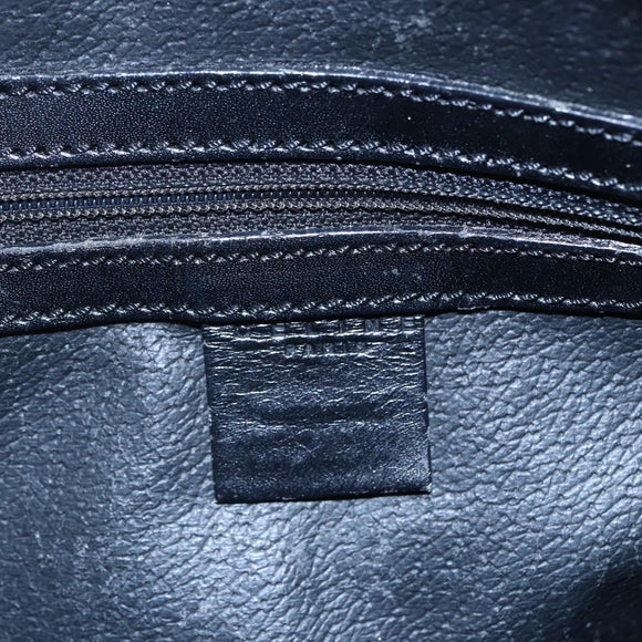 CELINE Macadam Canvas Hand Bag PVC Black Gold Auth 150769