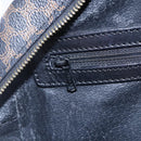 CELINE Macadam Canvas Hand Bag PVC Black Gold Auth 150769-16