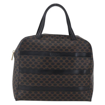 CELINE Macadam Canvas Hand Bag PVC Black Gold Auth 150769 - 0