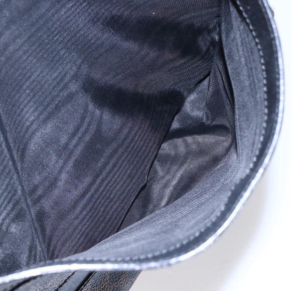 CELINE Macadam Canvas Hand Bag PVC Black Gold Auth 150769