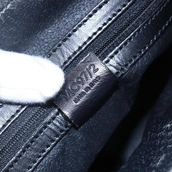 CELINE Macadam Canvas Hand Bag PVC Black Gold Auth 150769