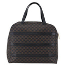 CELINE Macadam Canvas Hand Bag PVC Black Gold Auth 150769-3