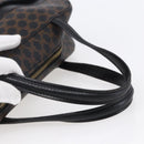 CELINE Macadam Canvas Hand Bag PVC Black Gold Auth 150769-7