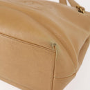 CHANEL Chain Shoulder Bag Caviar Skin Beige Gold CC Auth 150773-15