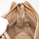 CHANEL Chain Shoulder Bag Caviar Skin Beige Gold CC Auth 150773-19