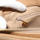 CHANEL Chain Shoulder Bag Caviar Skin Beige Gold CC Auth 150773-21