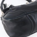 PRADA Shoulder Bag Leather Black Silver Auth 150774-14